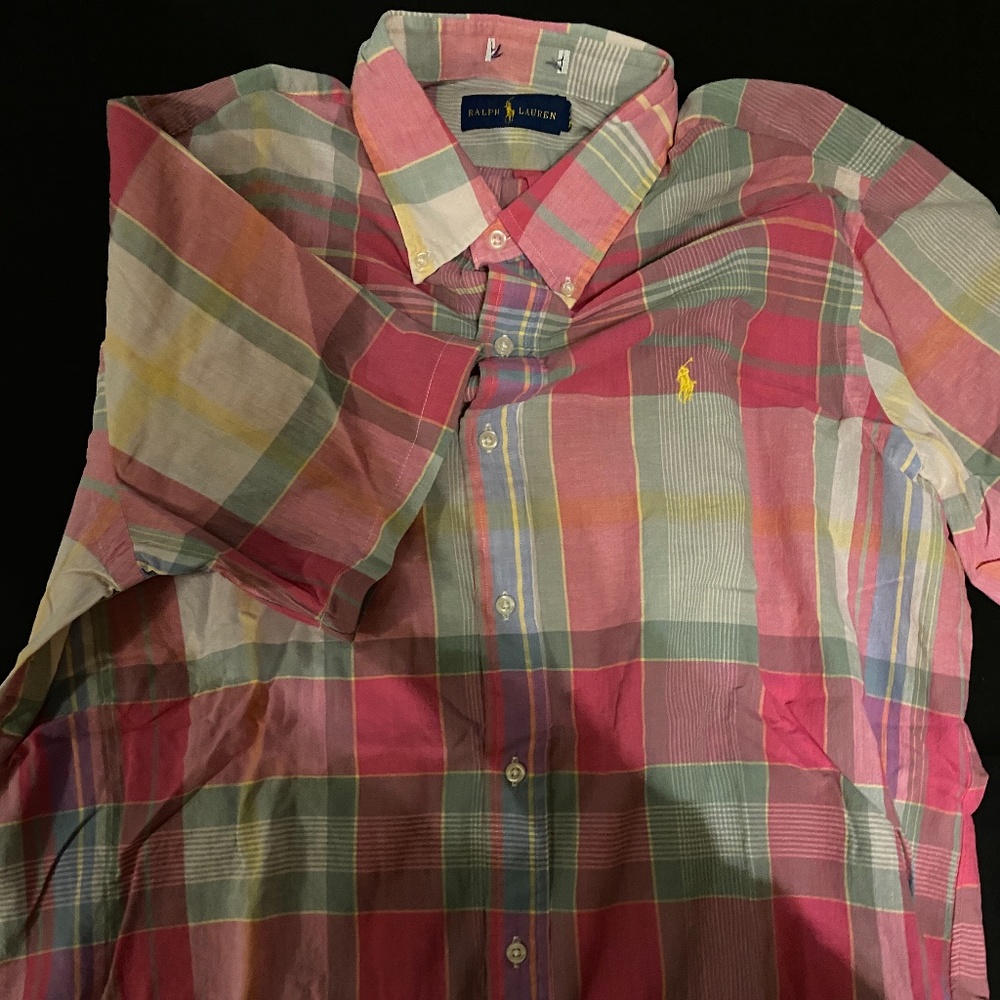 Ralph Lauren Pink Men's Short Sleeve Shirt